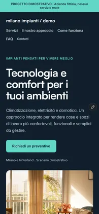 Home di Milano Impianti Demo su telefono